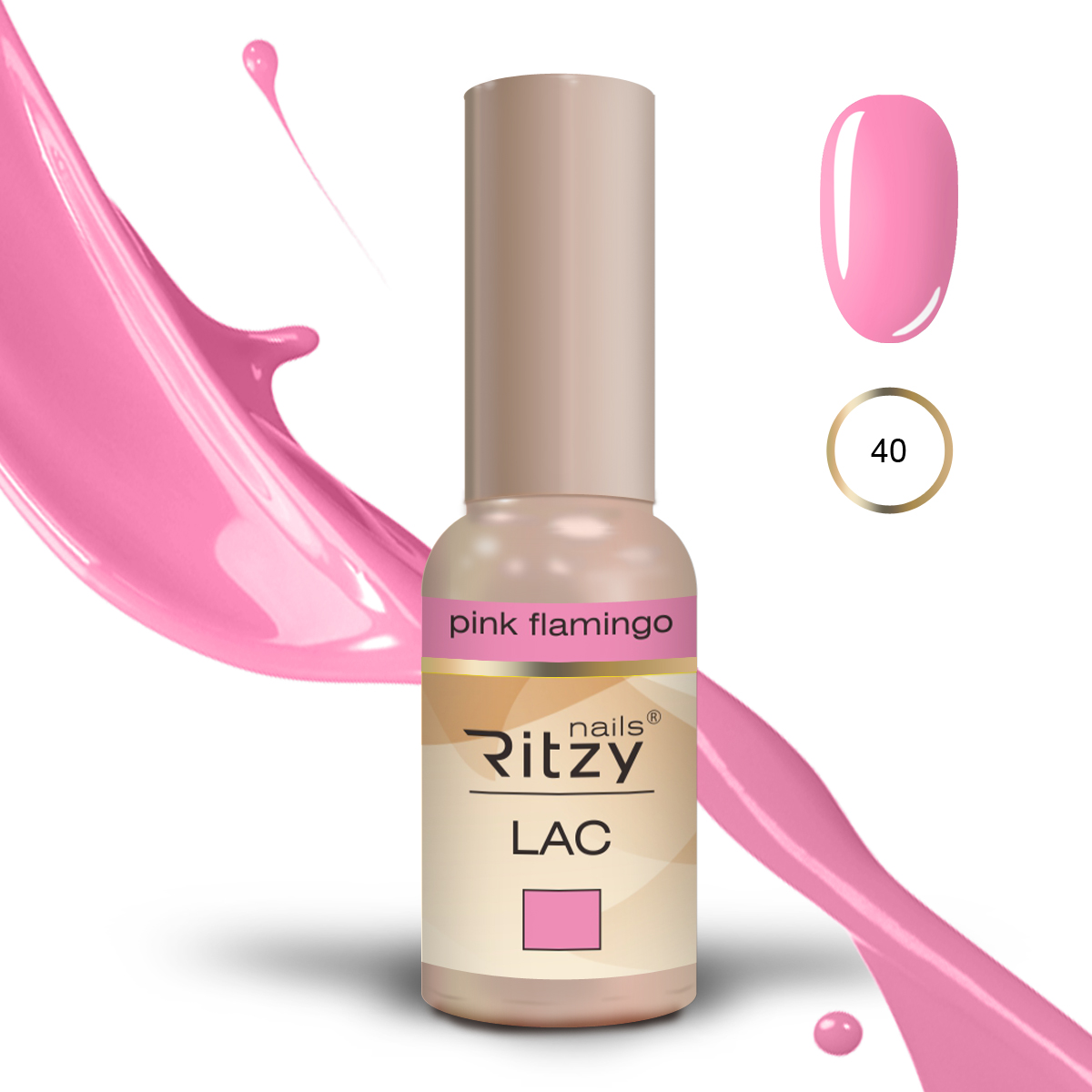 Ritzy Lac 40 Pink flamingo гель лак 9мл